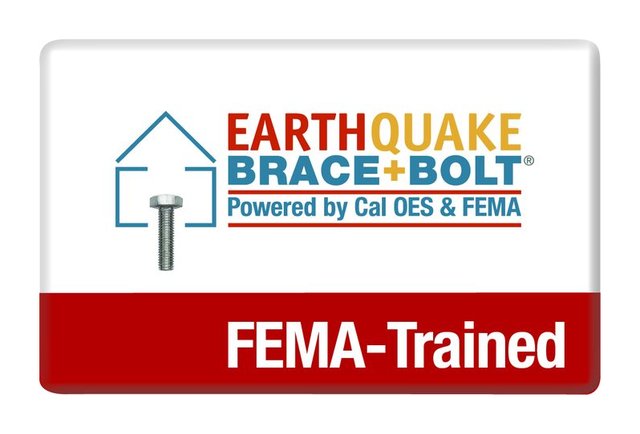 Earthquake Brace + Bolt — FEMA-Trained contractor badge